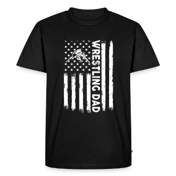 Hommes en détresse USA American Flag Wrestling Dad - T-shirt Premium bio Homme - noir - Devant - Nico (187cm)