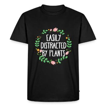 Mignon facilement distrait par les plantes Cadeau de jardinage - T-shirt Premium bio Homme - noir - Devant - Nico (187cm)