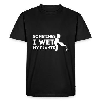 Parfois, je mouille mes plantes - Gardener Gardening - T-shirt Premium bio Homme - noir - Devant - Nico (187cm)