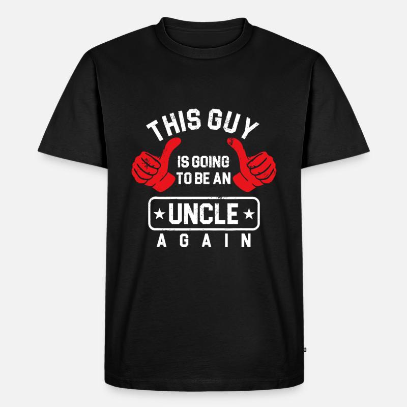 Onkel Schwangerschaftsankündigung wird Onkel sein - Männer Premium Bio T-Shirt - Schwarz