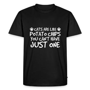 Les chats sont comme des croustilles que vous ne pouvez pas avoir juste - T-shirt Premium bio Homme - noir - Devant - Nico (187cm)