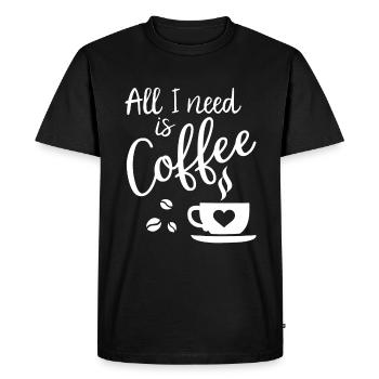 Tout ce dont j’ai besoin, c’est de café - T-shirt Premium bio Homme - noir - Devant - Nico (187cm)