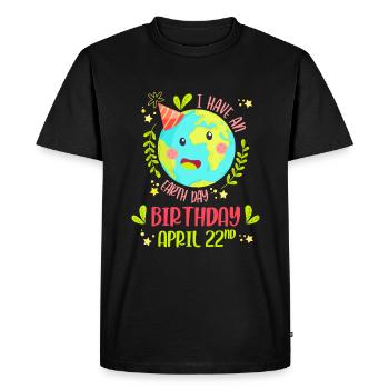 Le Jour de la Terre, c’est mon anniversaire, fête d’anniversaire du 22 avril - T-shirt Premium bio Homme - noir - Devant - Nico (187cm)
