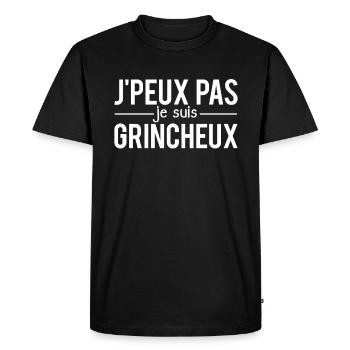 J'peux pas je suis grincheux humour - T-shirt Premium bio Homme - noir - Devant - Nico (187cm)