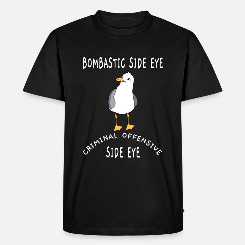 Bombastic Side Eye - Möwe - Männer Premium Bio T-Shirt - Schwarz