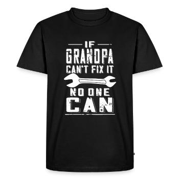 Si grand-père ne peut pas le réparer, personne ne peut le faire - T-shirt Premium bio Homme - noir - Devant - Nico (187cm)