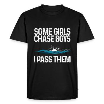 Funny Swimming Gift For Girls Women Swim - Men's Premium Organic T-Shirt - black - Front - Nico (187cm)
