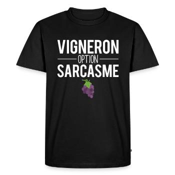 Cadeau vigneron vigne métier vin - T-shirt Premium bio Homme - noir - Devant - Nico (187cm)