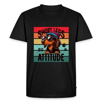 Teckel Chien Bonnet Lunettes de soleil Quatre pattes Drôle - T-shirt Premium bio Homme - noir - Devant - Nico (187cm)