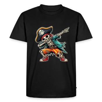 Carnival Pirate Skeleton Dabbing Pirate Hat Alaaf - Men's Premium Organic T-Shirt - black - Front - Nico (187cm)