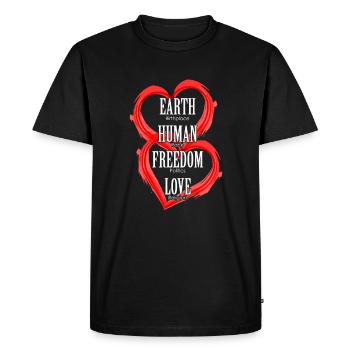 Amour anti racisme politique religion cadeau - T-shirt Premium bio Homme - noir - Devant - Nico (187cm)