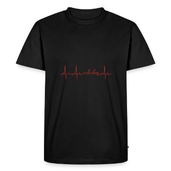EKG Whiskey écrit - T-shirt Premium bio Homme - noir - Devant - Nico (187cm)