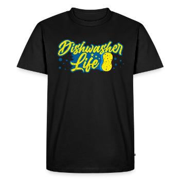 Dishwasher washing up drying household housewife - Men's Premium Organic T-Shirt - black - Front - Nico (187cm)
