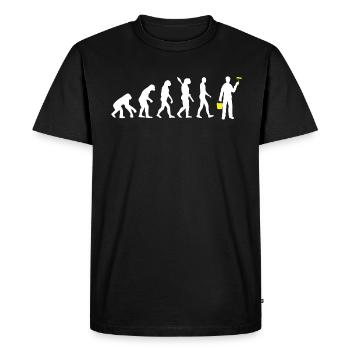 Peintre - Évolution de l’homme / Darwin jaune - T-shirt Premium bio Homme - noir - Devant - Nico (187cm)