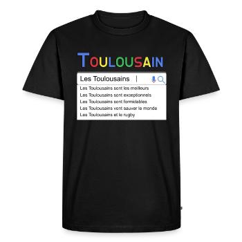 Toulousains Humour Passion Toulouse - T-shirt Premium bio Homme - noir - Devant - Nico (187cm)