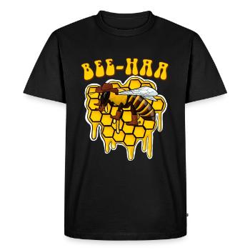 Bee Haa Biene Cowboy - Men's Premium Organic T-Shirt - black - Front - Nico (187cm)