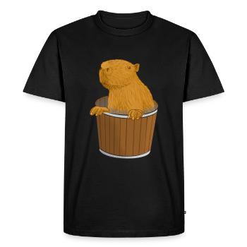 Seau Capybara - T-shirt Premium bio Homme - noir - Devant - Nico (187cm)