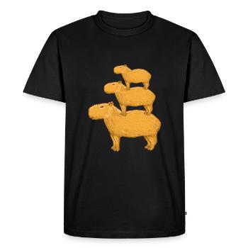 Capybaras - T-shirt Premium bio Homme - noir - Devant - Nico (187cm)