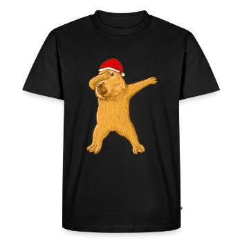 Noël Capybara - T-shirt Premium bio Homme - noir - Devant - Nico (187cm)