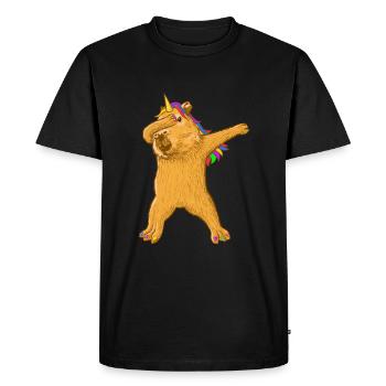 Dabbing Capybara Licorne - T-shirt Premium bio Homme - noir - Devant - Nico (187cm)