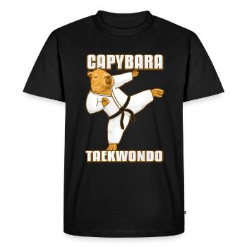Taekwondo GI Capybara - T-shirt Premium bio Homme - noir - Devant - Nico (187cm)