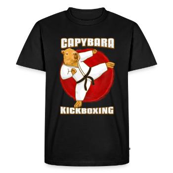 Capybara Arts Martiaux Kickboxing - T-shirt Premium bio Homme - noir - Devant - Nico (187cm)