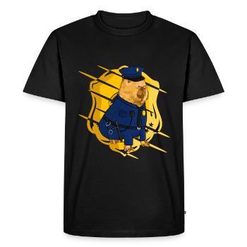 Policier de Capybara - T-shirt Premium bio Homme - noir - Devant - Nico (187cm)
