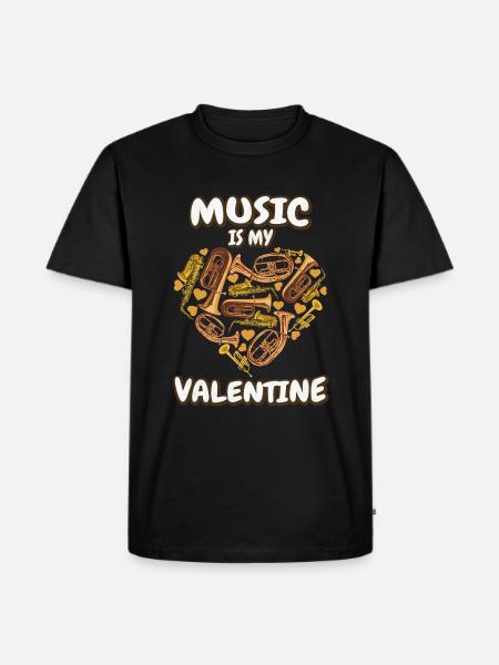 Music on Valentine's Day - Men's Premium Organic T-Shirt - black