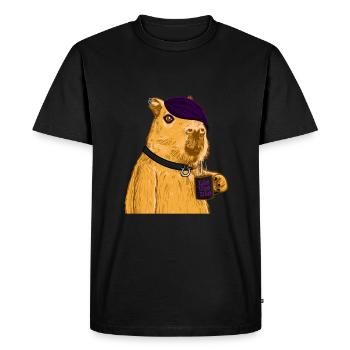 Emo Capybara - T-shirt Premium bio Homme - noir - Devant - Nico (187cm)