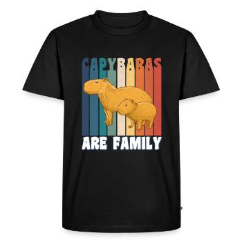 Les Capybaras sont de la famille - T-shirt Premium bio Homme - noir - Devant - Nico (187cm)