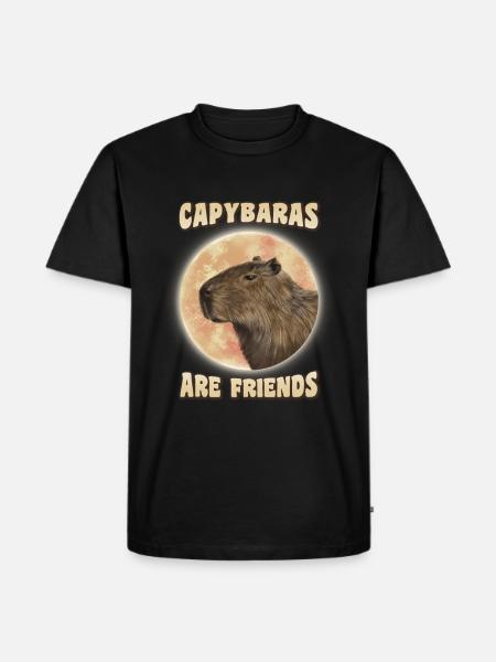 Capybara Moon - Men's Premium Organic T-Shirt - black