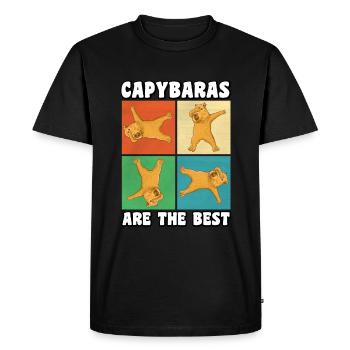 Capybaras are the best - Men's Premium Organic T-Shirt - black - Front - Nico (187cm)