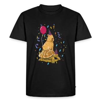 Anniversaire de Capybara - T-shirt Premium bio Homme - noir - Devant - Nico (187cm)