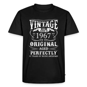 Vintage Made In 1967 57 ans d’être génial - T-shirt Premium bio Homme - noir - Devant - Nico (187cm)