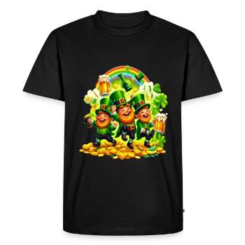 Rainbow Leprechaun (Irish Leprechaun) - Men's Premium Organic T-Shirt - black - Front - Nico (187cm)