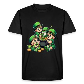 Happy Leprechaun (Irish Leprechaun) Bébés - T-shirt Premium bio Homme - noir - Devant - Nico (187cm)