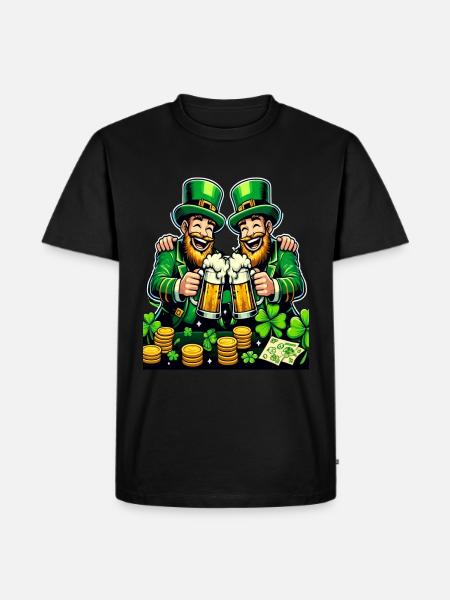 Toasting Leprechaun (Irish Leprechaun)s - Men's Premium Organic T-Shirt - black