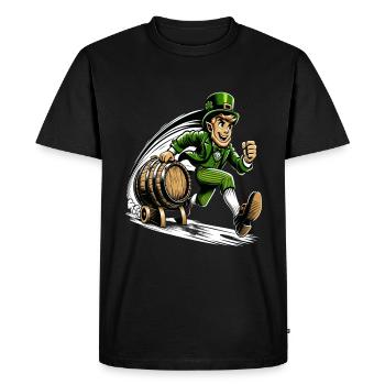 Running Leprechaun (Irish Leprechaun) - Men's Premium Organic T-Shirt - black - Front - Nico (187cm)