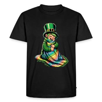 Cozy Leprechaun (Irish Leprechaun) - Men's Premium Organic T-Shirt - black - Front - Nico (187cm)