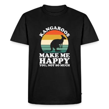 Les kangourous me rendent heureux Kangourou drôle - T-shirt Premium bio Homme - noir - Devant - Nico (187cm)