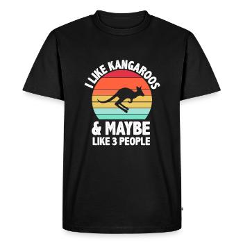 J’aime les kangourous drôle de kangourou - T-shirt Premium bio Homme - noir - Devant - Nico (187cm)