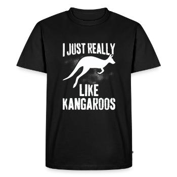 J’aime vraiment les kangourous - Funny Kangaroo - T-shirt Premium bio Homme - noir - Devant - Nico (187cm)