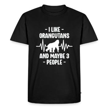 J’aime les orangs-outans - Orang-outan drôle - T-shirt Premium bio Homme - noir - Devant - Nico (187cm)