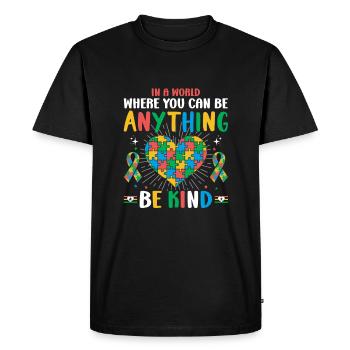 Autisme Autiste - T-shirt Premium bio Homme - noir - Devant - Nico (187cm)