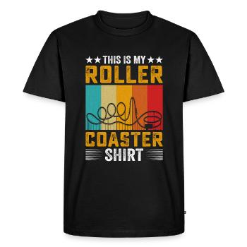 Parc à thème de montagnes russes - T-shirt Premium bio Homme - noir - Devant - Nico (187cm)