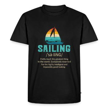 Voilier marin - T-shirt Premium bio Homme - noir - Devant - Nico (187cm)