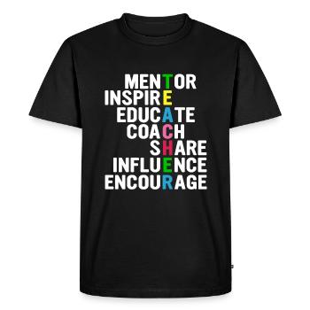 Enseignant - T-shirt Premium bio Homme - noir - Devant - Nico (187cm)