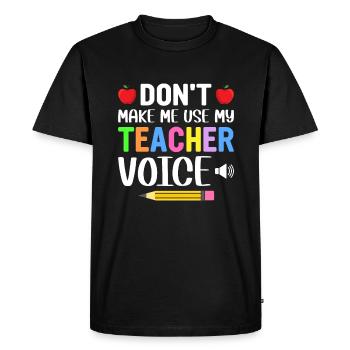 Enseignant - T-shirt Premium bio Homme - noir - Devant - Nico (187cm)