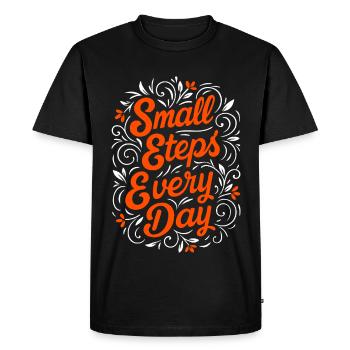 Small Steps Every Day - Men's Premium Organic T-Shirt - black - Front - Nico (187cm)