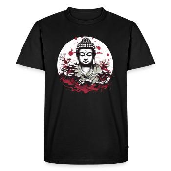 Statue de Bouddha - T-shirt Premium bio Homme - noir - Devant - Nico (187cm)